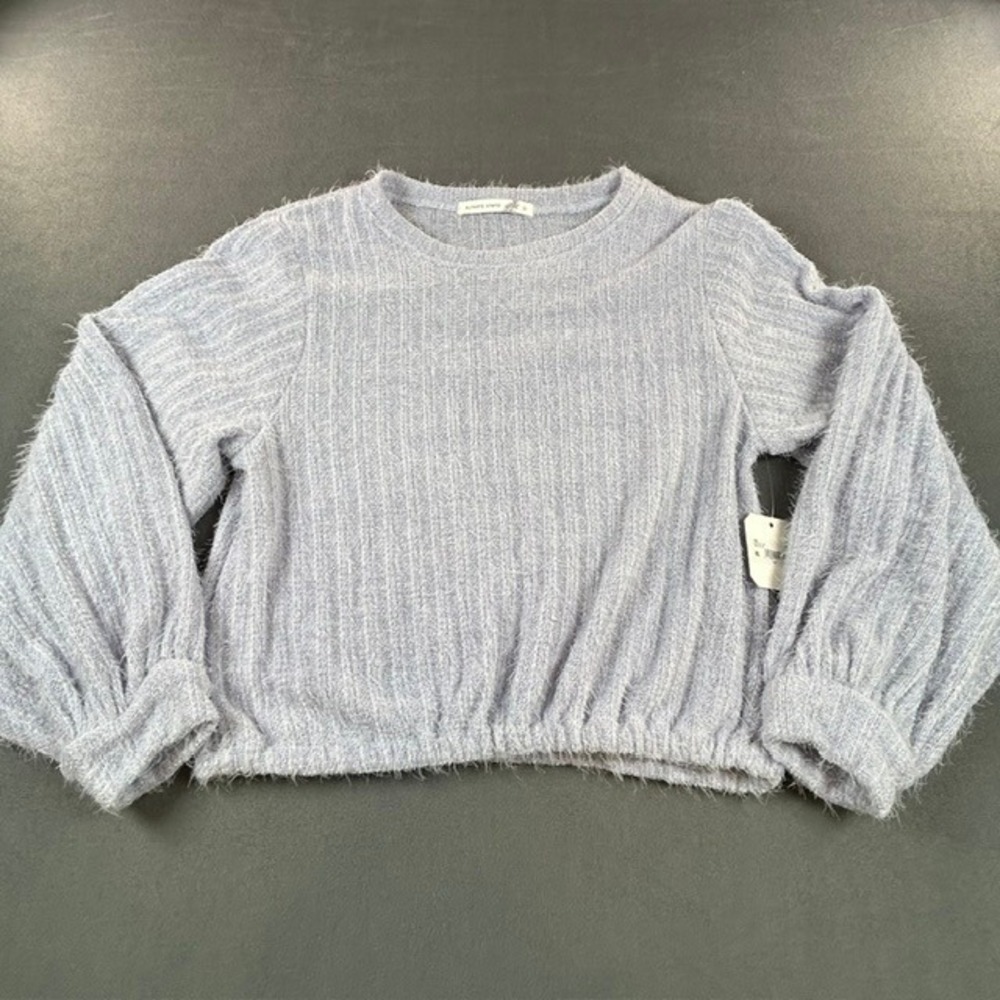 NWT Altar'd State Women's Zen Blue Fuzzy Soft Pullover Sweater LG